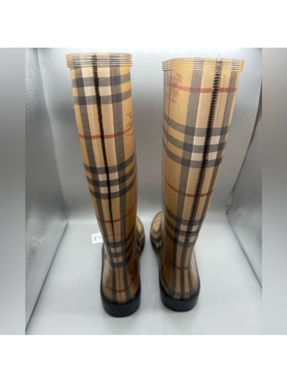 Women's Burberry House Check Pattern /Mid- Calf Rubber Rain Boots/Womens Size 37 - Picture 7 of 10
